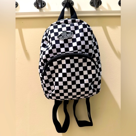 Vans Black and White Checkered Mini Backpack - Picture 1 of 2